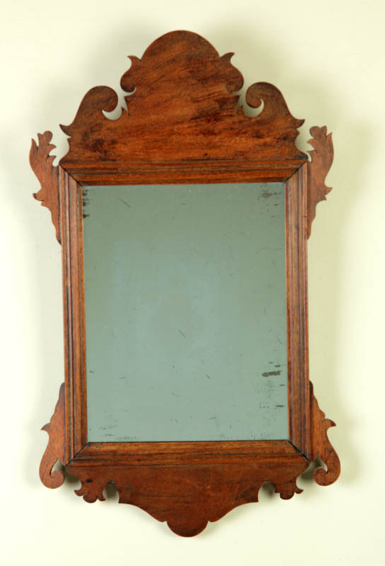 Appraisal: TWO CHIPPENDALE MIRRORS England nd half- th century mahogany Molded