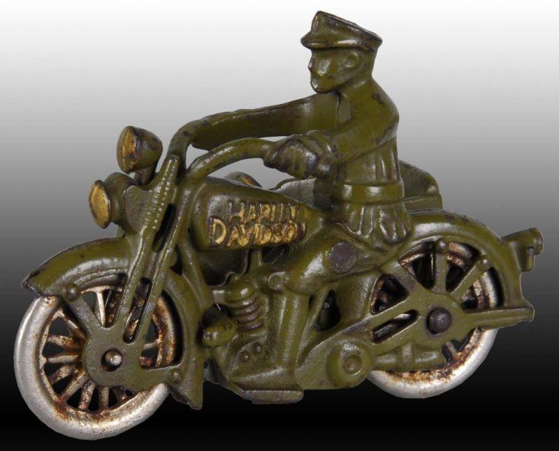 Appraisal: Cast Iron Hubley Harley Toy Motorcycle and Sidecar Description Policeman