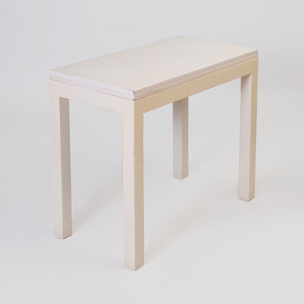 Appraisal: Modern White Lacquered Games Table Designed by Tom Britt x