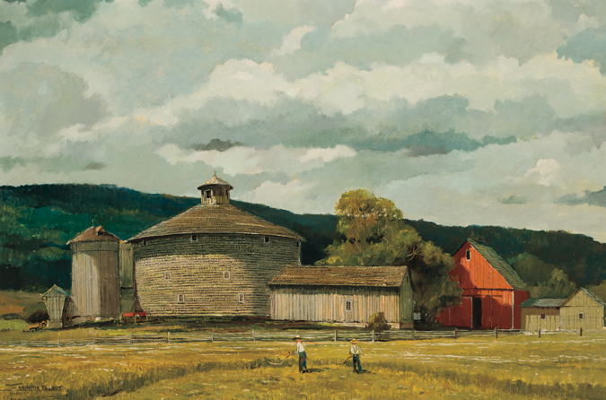 Appraisal: ERIC SLOANE American - Shingled Barn Lowell Vermont oil on