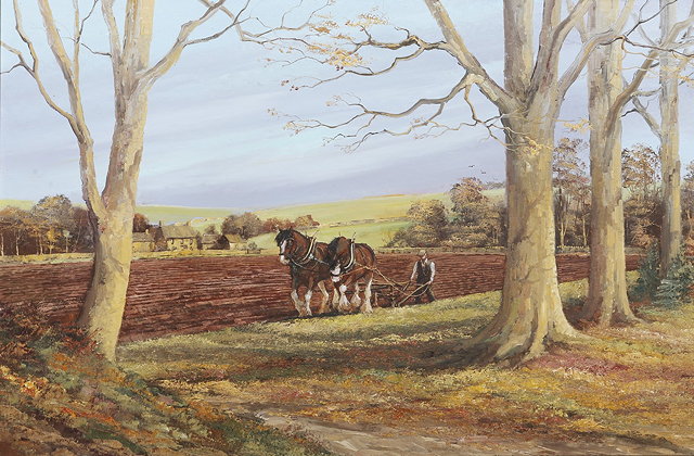 Appraisal: ALAN KING OF MALVERN TH CENTURY 'Cotswold Ploughing near Stow-on-the-Wold'