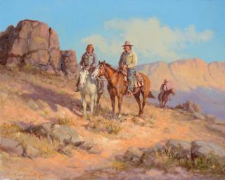 Appraisal: OLAF WIEGHORST - Navajos oil on board x inches signed