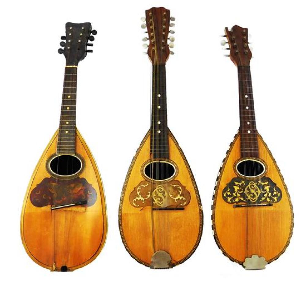 Appraisal: MUSICAL INSTRUMENTS Three th C mandolins including one Victoria B