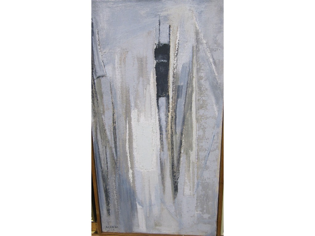 Appraisal: Oil on canvas abstract composition signed and dated Kerr