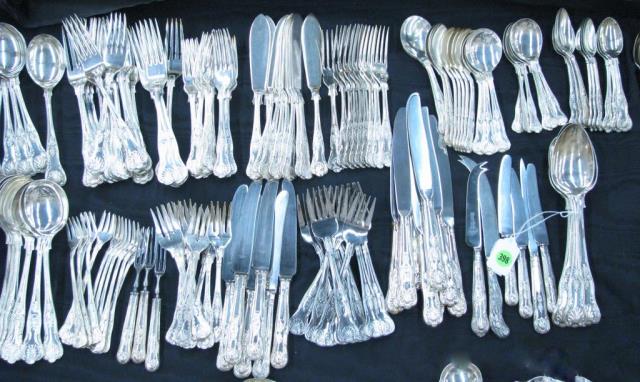 Appraisal: Large group of shell motif silver plate flatware all similarly