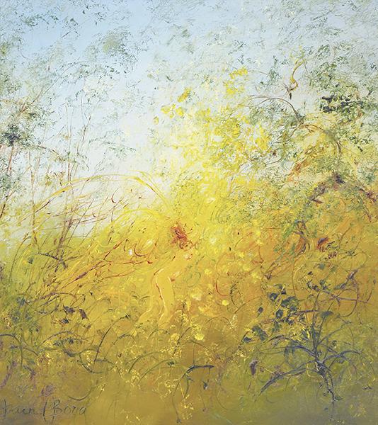 Appraisal: DAVID BOYD - Europa Gathering Wattle oil on canvas signed