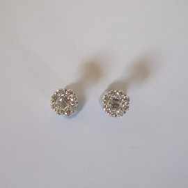 Appraisal: A pair of ct white gold diamond cluster earrings total