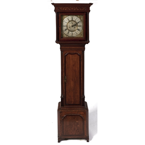 Appraisal: A George III eight day oak crossbanded longcase clock Thos