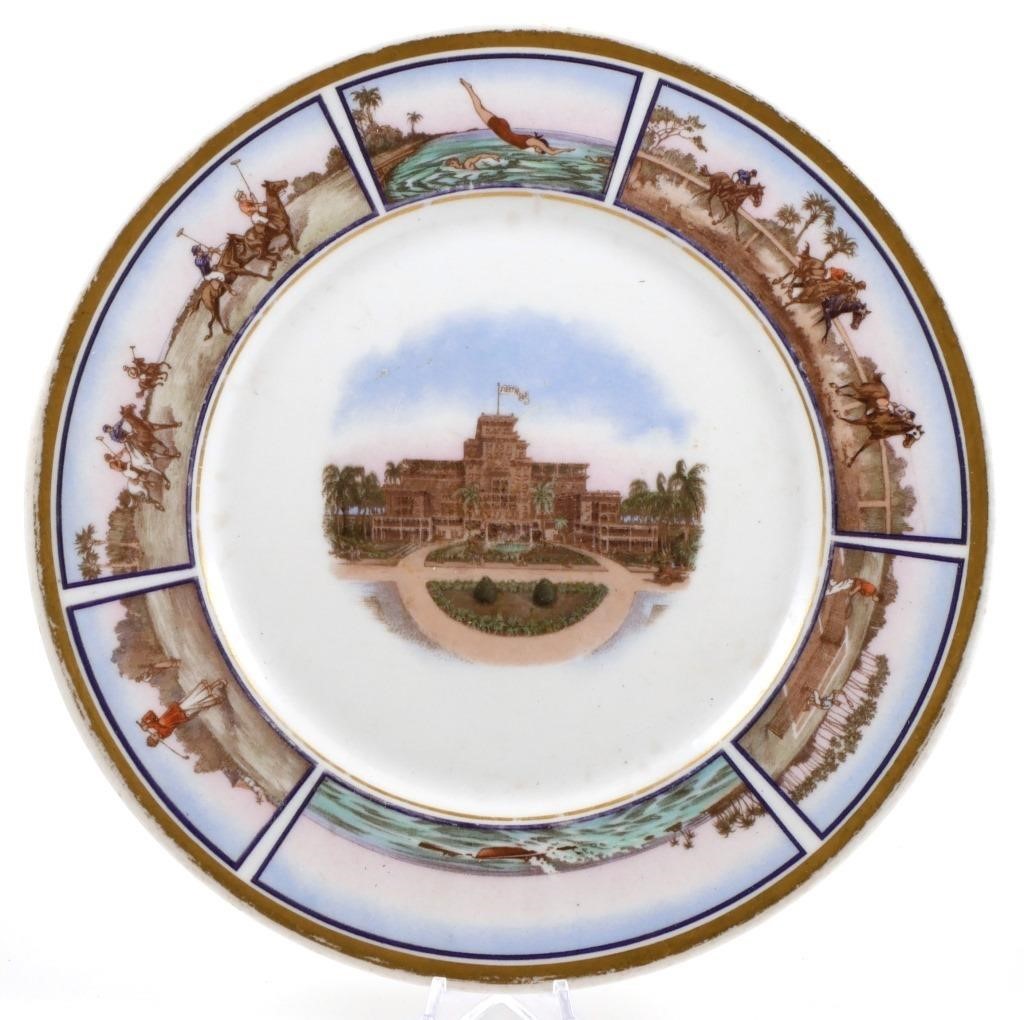 Appraisal: This - plate from the Fleetwood Hotel features scenes around