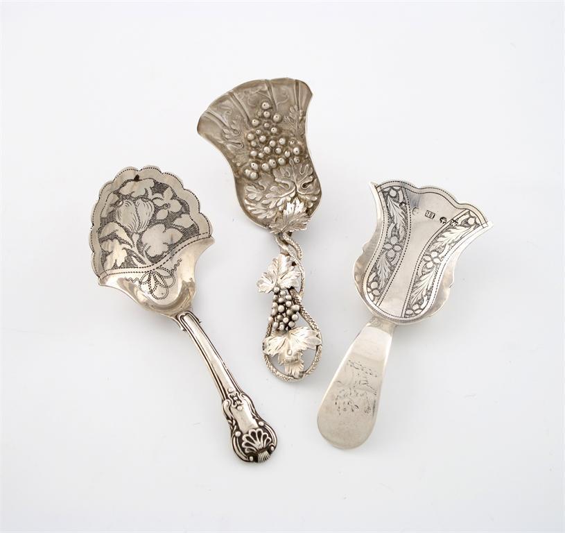 Appraisal: A small collection of three silver caddy spoons