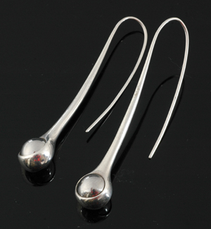 Appraisal: A pair of Australian handcrafted silver drop earrings The sterling