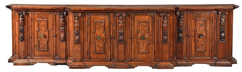 Appraisal: Monumental Renaissance Carved Walnut Cabinet Italian th th century walnut