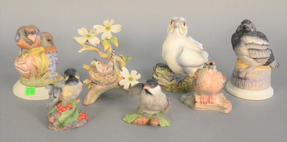 Appraisal: Seven piece Boehm porcelain group to include Baby Chickadee Fledgeling