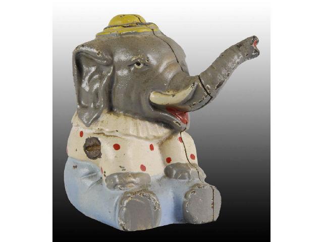 Appraisal: Cast Iron Hubley Elephant Still Bank Description No damage or