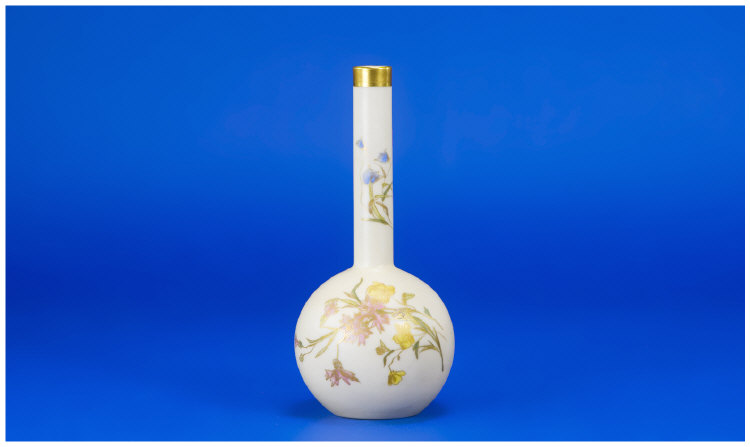 Appraisal: Royal Worcester Blush Ivory Specimen Vase Decorated with Wild Flowers