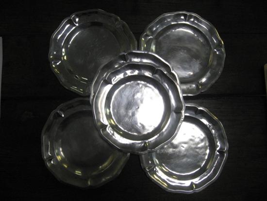 Appraisal: Six Sterling Bread and Butter Plates each with a floriform