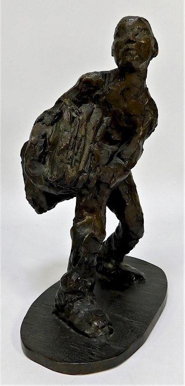 Appraisal: Brutalist Bronze Boy Sculpture Brutalist Bronze Boy Sculpture Condition Overall