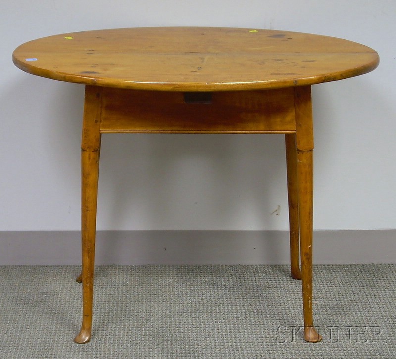 Appraisal: Queen Anne Oval Maple Tea Table ht lg in Refinished