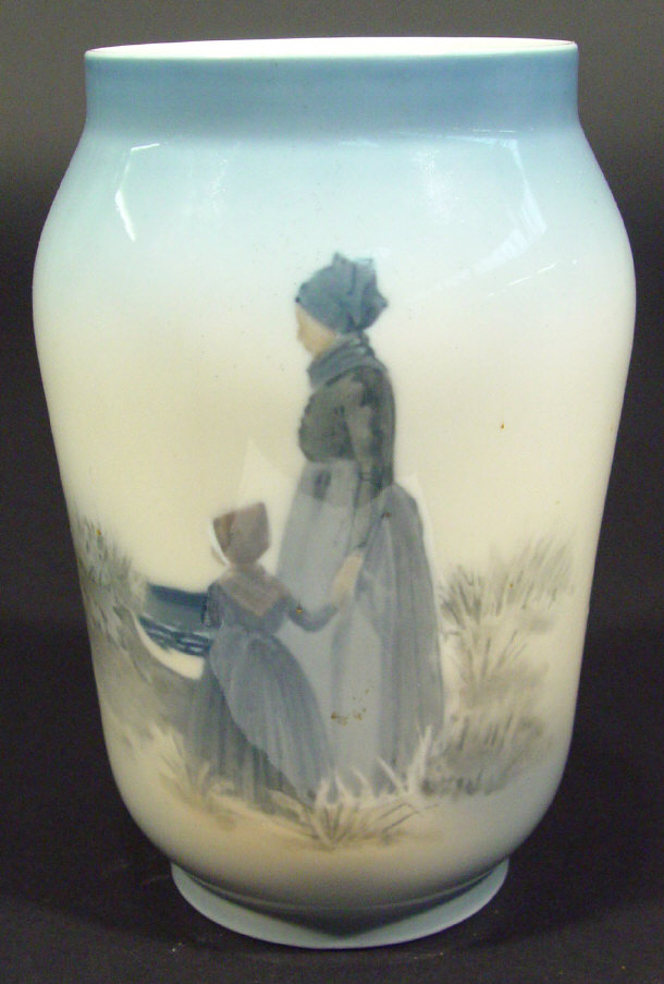 Appraisal: Royal Copenhagen china vase painted with female figures amongst sand