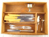 Appraisal: A small quantity of plated flatware and holloware in a