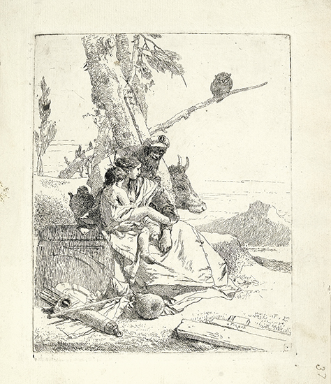 Appraisal: GIOVANNI B TIEPOLO La famiglia del contadino orientale Etching circa