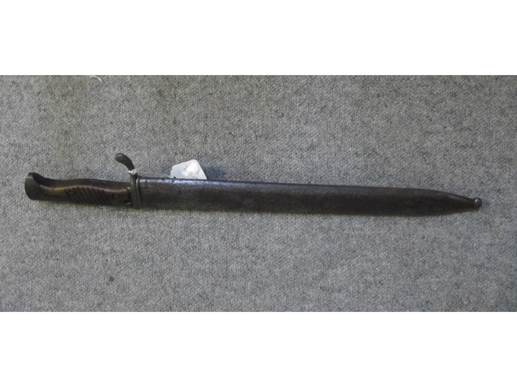 Appraisal: A German Butchers bayonet in scabbard