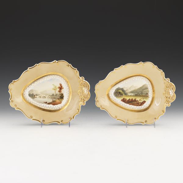 Appraisal: PAIR OF OLD PARIS PORCELAIN SCENIC PLATES x x Pair