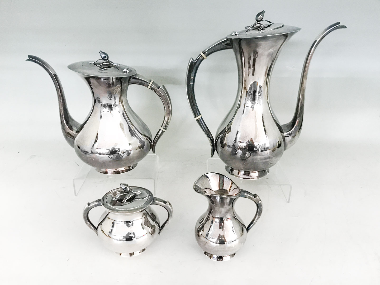 Appraisal: PC GERMAN EMIL HERMANN STERLING TEA SET Approx Troy ounces