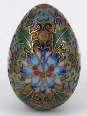 Appraisal: A gilt metal cloisonn enamel egg approx cm long