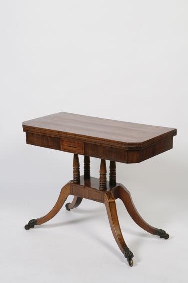 Appraisal: A REGENCY MAHOGANY FOLD TOP CARD TABLE the rectangular top