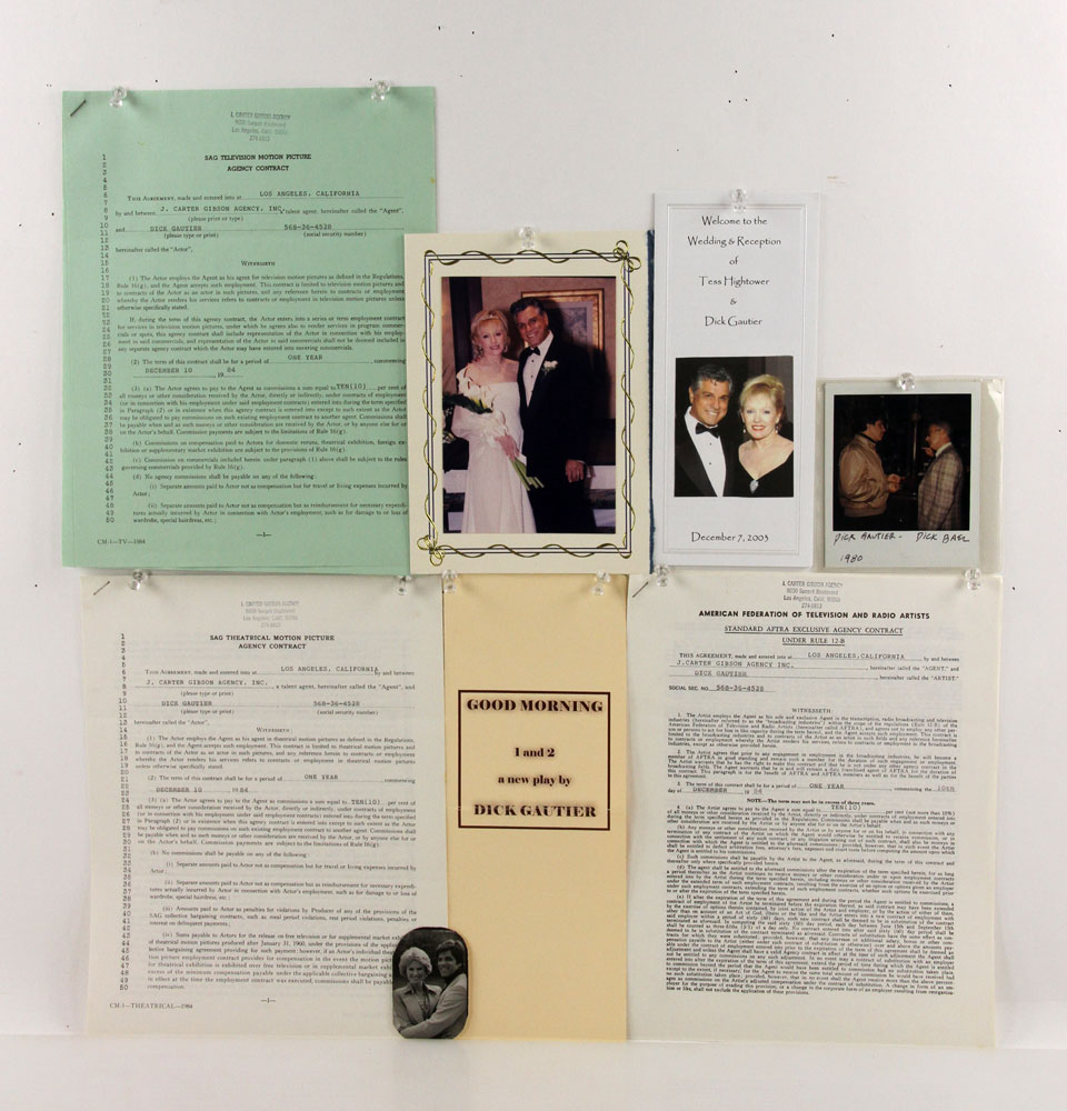 Appraisal: - Dick Gautier Contract Dick Gautier actor contract Provenance From