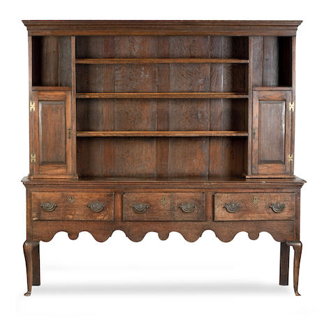 Appraisal: A mid- th century oak dresser The rectangular top above