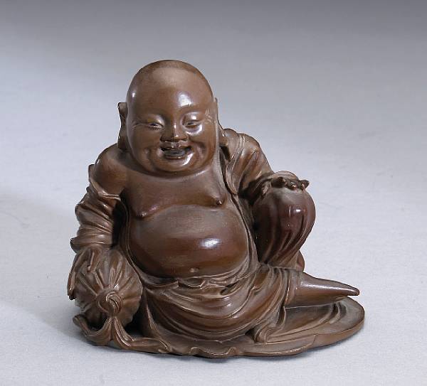 Appraisal: A dry lacquer seated figure of Budai Dated by inscription