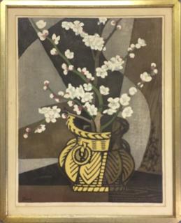 Appraisal: Tomoo Inagaki Signed Woodcut Tomoo Inagaki pencil signed woodcut h