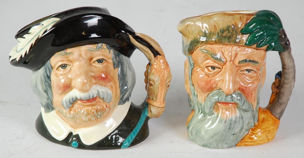 Appraisal: TWO SMALL ROYAL DOULTON POTTERY CHARACTER JUGS 'SANCHO PANCA' D