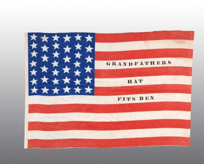 Appraisal: Cloth -Star U S Harrison Campaign Flag Description Piece of