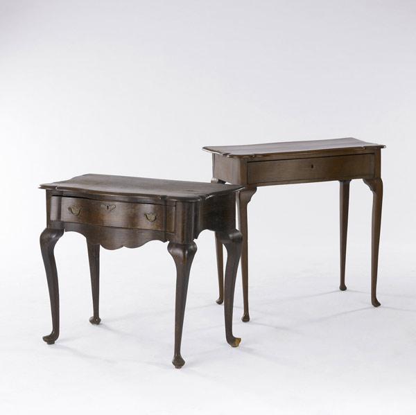 Appraisal: ENGLISH QUEEN ANNE SIDE TABLES One in walnut the other