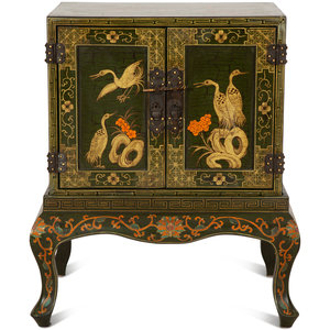 Appraisal: A Chinese Painted and Parcel Gilt Cabinet on Stand th