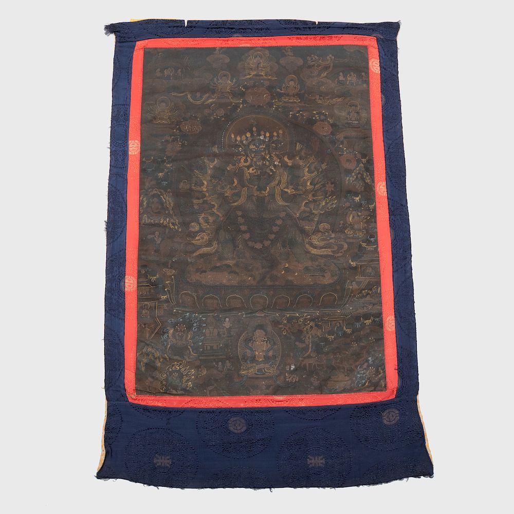 Appraisal: Nakthang Scroll Depicting a Wrathful Deity Nakthang Scroll Depicting a