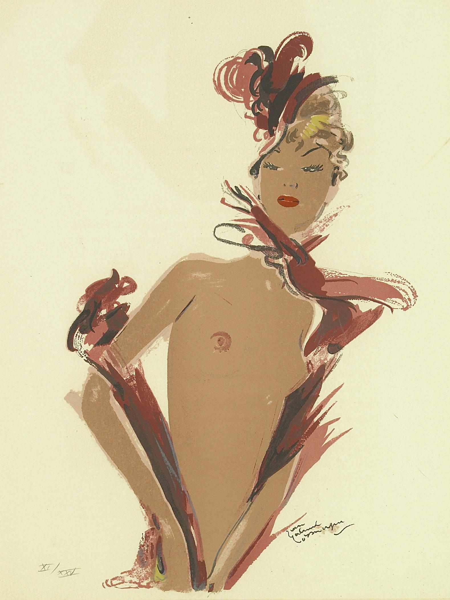 Appraisal: Jean-Gabriel Domergue French - Monna from La Parisienne Lithograph in