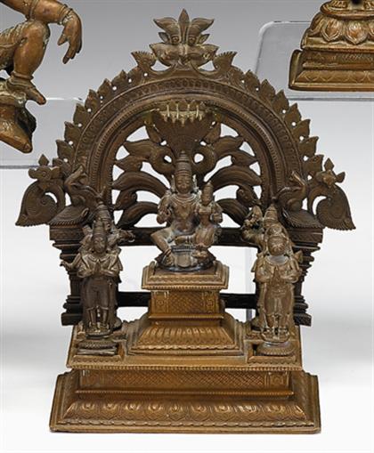 Appraisal: Indian bronze sectional Vishnu shrine late th century Removed from