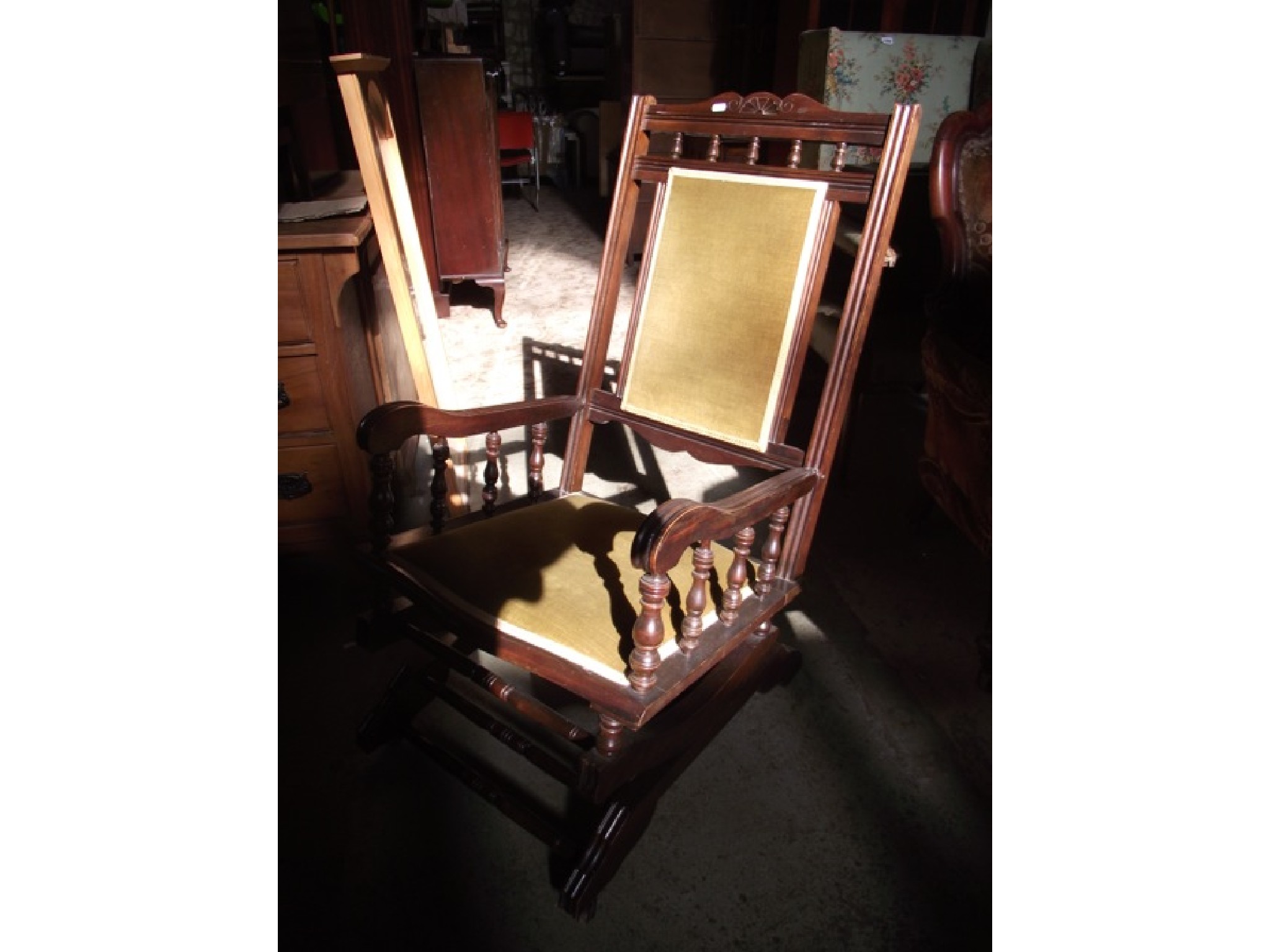 Appraisal: A late th early th century American rocking chair with