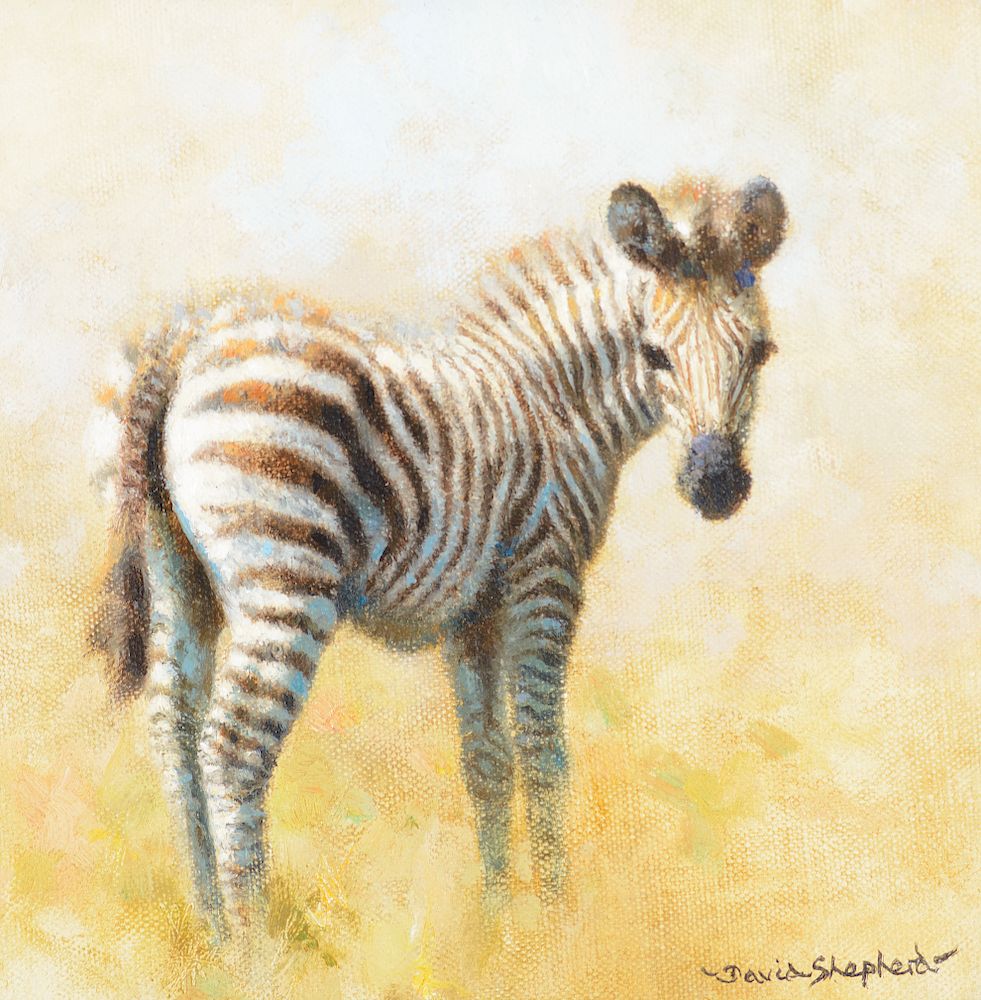 Appraisal: David Shepherd Zebra Three's a Crowd Exclusive on Bidsquare DAVID