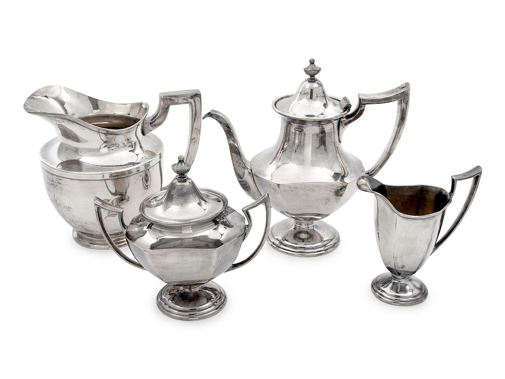 Appraisal: A Silver-Plate Partial Tea Service comprising A Silver-Plate Partial Tea