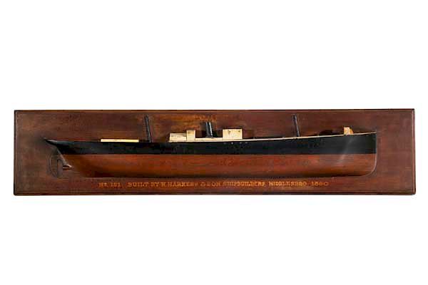 Appraisal: Shipwright's half-hull steamship model Harkess A large shipwright's half-hull steamship