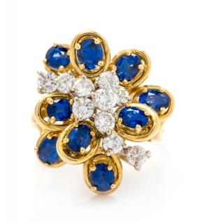 Appraisal: An Karat Bicolor Gold Sapphire and Diamond Ring dwts An