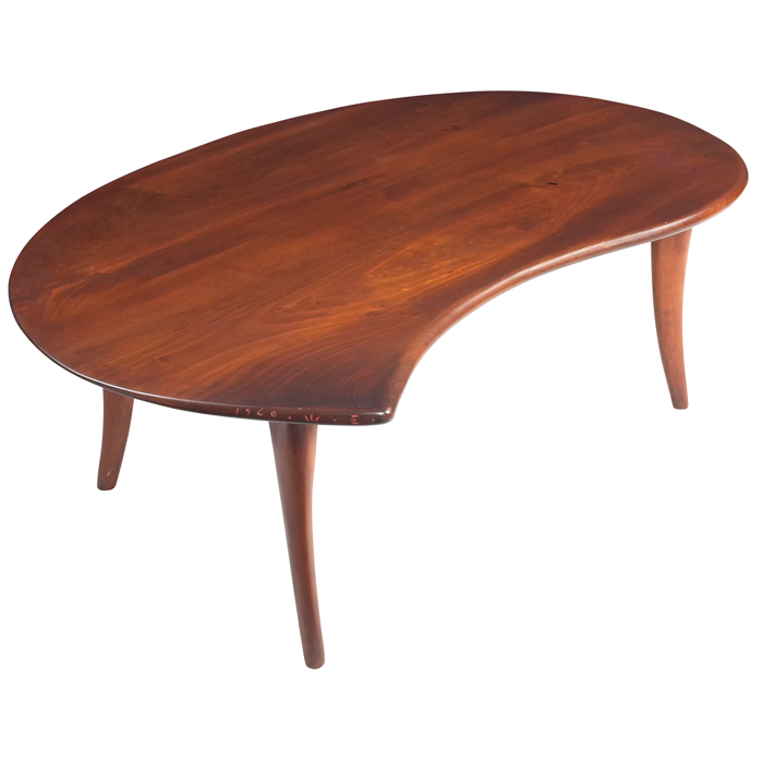 Appraisal: Wharton Esherick American - coffee table cherry biomorphic top over