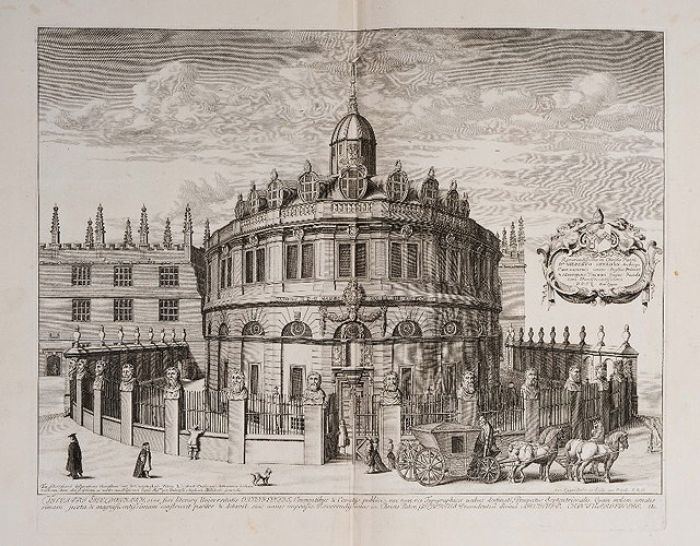 Appraisal: DAVID LOGGANThe Sheldonian Oxford double page engraving x cm unframed