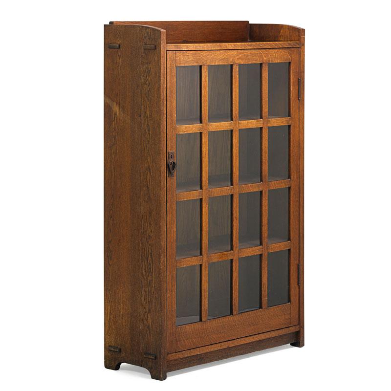 Appraisal: GUSTAV STICKLEY Single-door bookcase Condition Report Overall good original finish