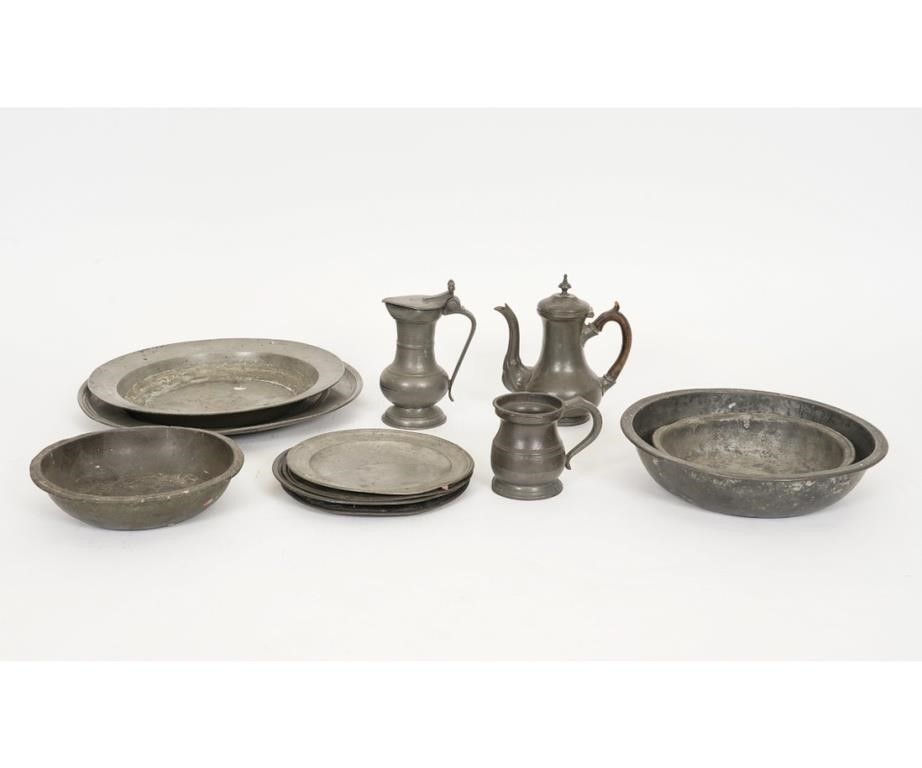 Appraisal: Pewter tableware to include chargers marked London some with faint